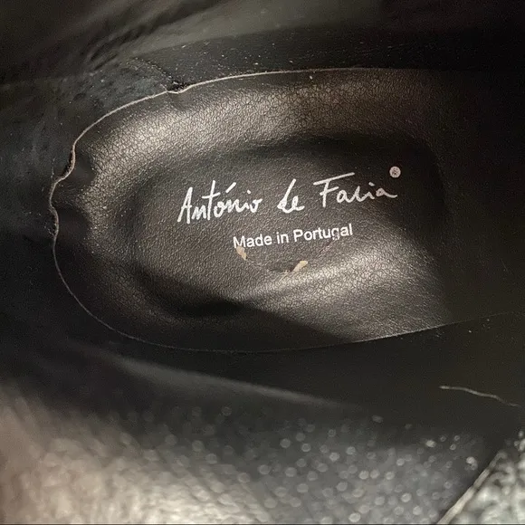 🖤 ANTONIO DE FARIA BLACK GENUINE LEATHER CROC EMBOSSED CHUNKY HEEL BOOTIES!