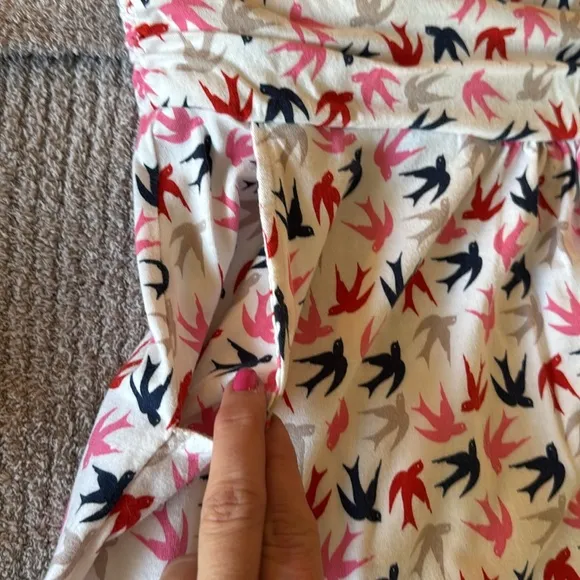 🐦 Boden Margot Jersey Swallow Bird Pin Up Retro Mad Men Dress 14 R w/ POCKETS!