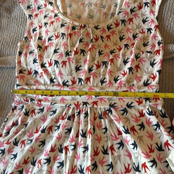 🐦 Boden Margot Jersey Swallow Bird Pin Up Retro Mad Men Dress 14 R w/ POCKETS!