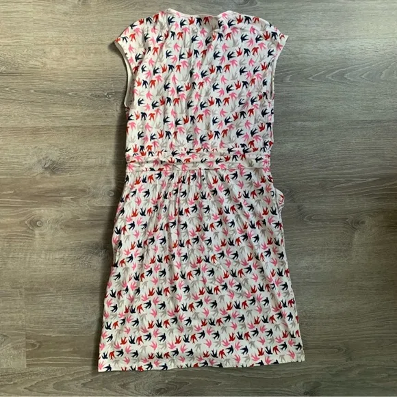 🐦 Boden Margot Jersey Swallow Bird Pin Up Retro Mad Men Dress 14 R w/ POCKETS!