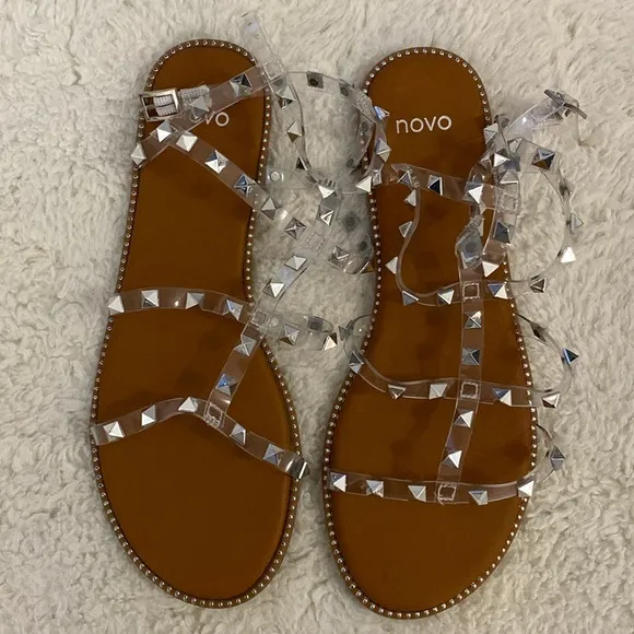 ❤️ Novo Clear Rhinestone Sandals Size 8 New in Box