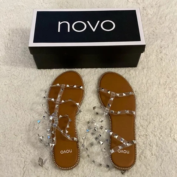 ❤️ Novo Clear Rhinestone Sandals Size 8 New in Box
