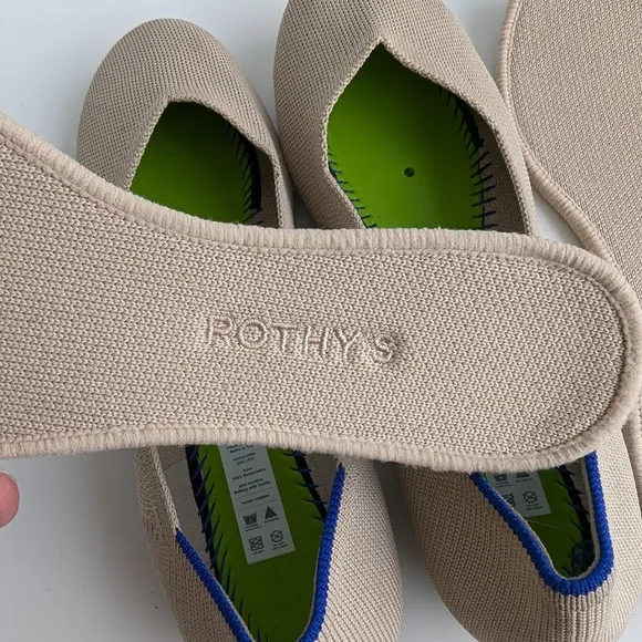 🌿 Rothy's The Flat In Ecru Beige Ballet Round Toe Slip On Women's Shoes