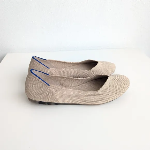 🌿 Rothy's The Flat In Ecru Beige Ballet Round Toe Slip On Women's Shoes