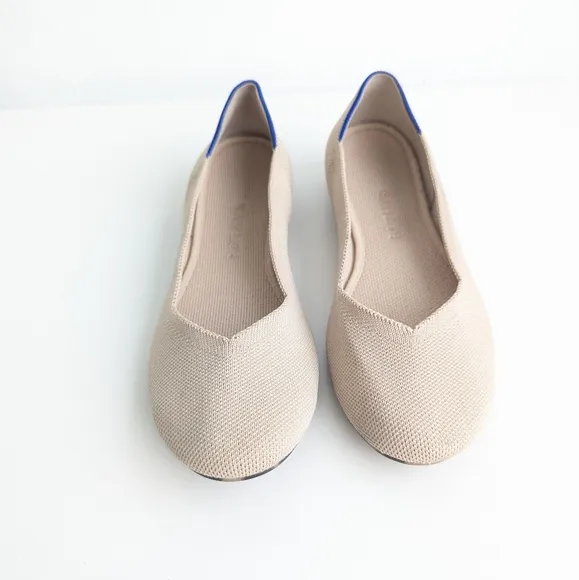 🌿 Rothy's The Flat In Ecru Beige Ballet Round Toe Slip On Women's Shoes