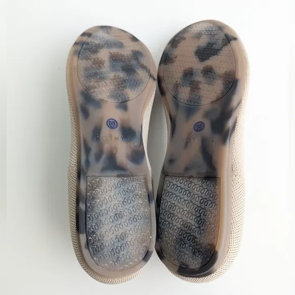 🌿 Rothy's The Flat In Ecru Beige Ballet Round Toe Slip On Women's Shoes