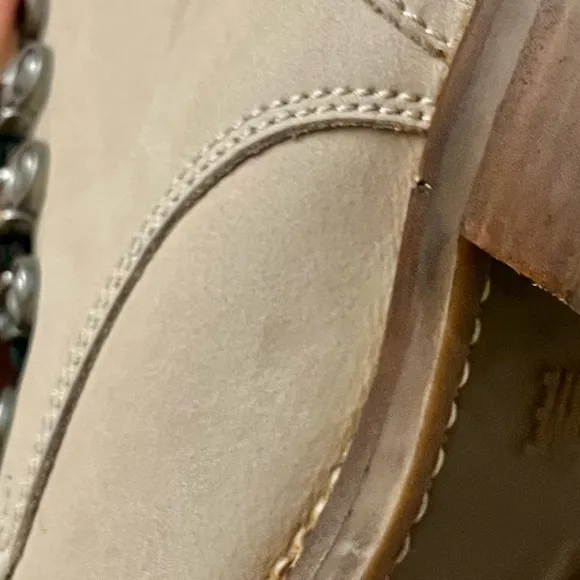 𝐅𝐑𝐘𝐄 Samantha Hiker Boot Suede Shearling Green Laces Size 5.5