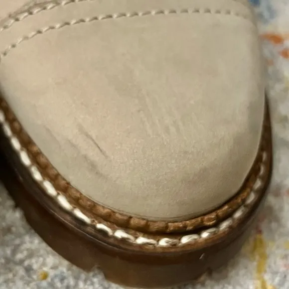 𝐅𝐑𝐘𝐄 Samantha Hiker Boot Suede Shearling Green Laces Size 5.5