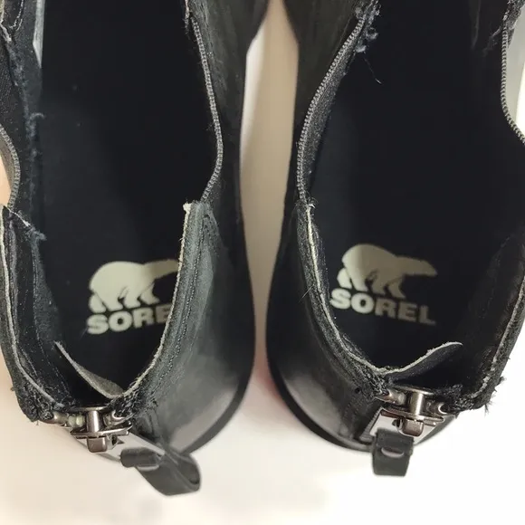 💙 Sorel Black Leather Ankle Boot