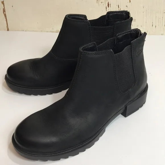 💙 Sorel Black Leather Ankle Boot