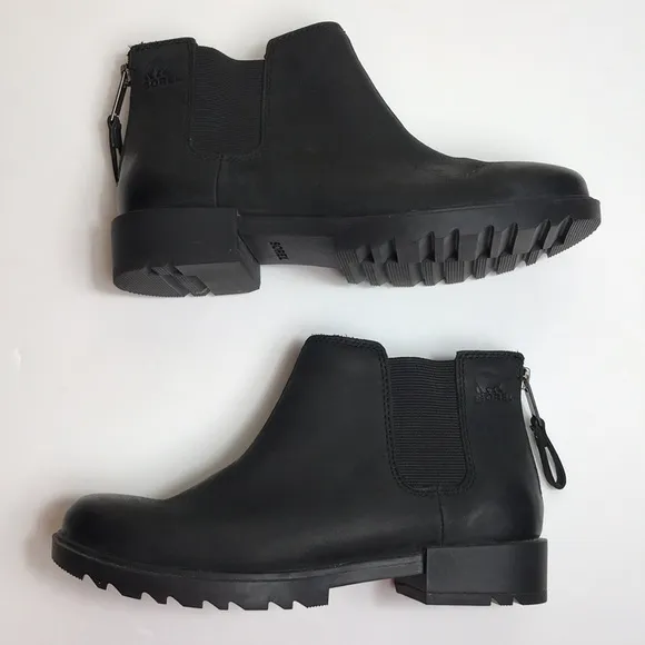 💙 Sorel Black Leather Ankle Boot