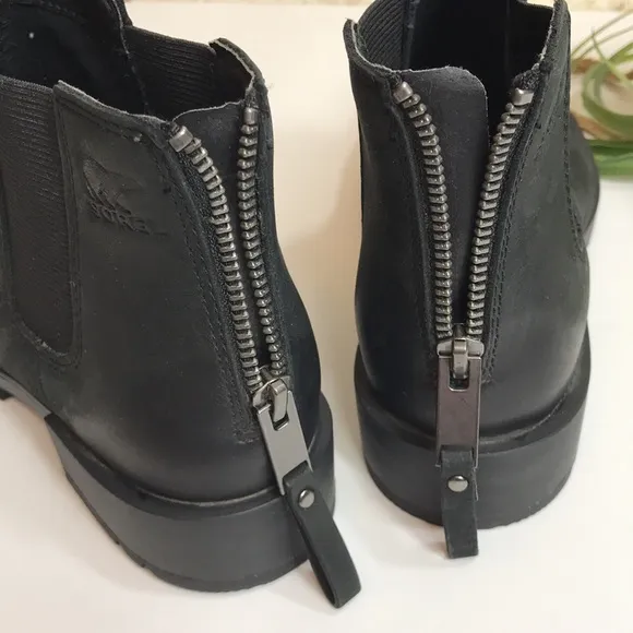 💙 Sorel Black Leather Ankle Boot