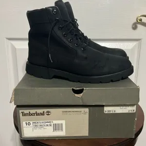 🔥🔥 TIMBERLAND WATERPROOF 6” BOOTS BLACK #19074  Men Sz 10 - EXCELLENT  🔥🔥