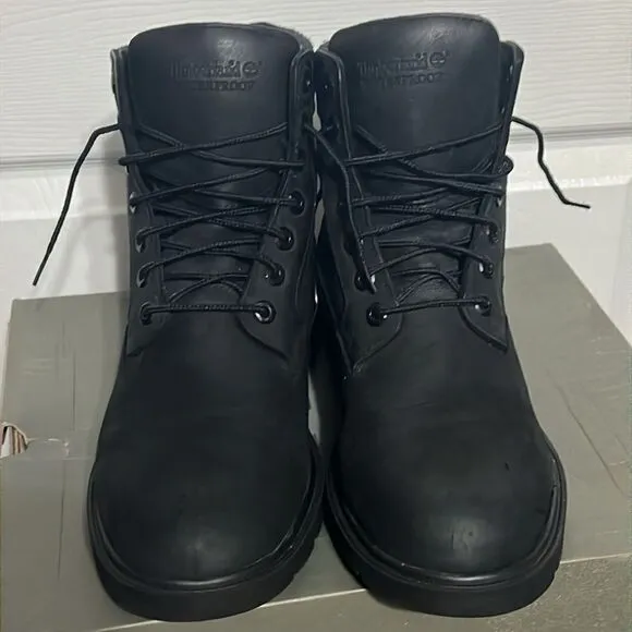 🔥🔥 TIMBERLAND WATERPROOF 6” BOOTS BLACK #19074  Men Sz 10 - EXCELLENT  🔥🔥