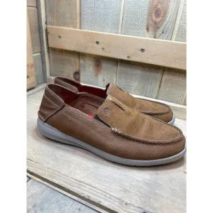 10.5M Clarks Mens Slip On Loafers Casual Shoes Tan Brown Leather
