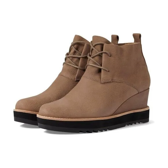 $265 New Eileen Fisher Capa Wedge Chukka Lace Up Flacon Boot Women‎ Size 8 1/2