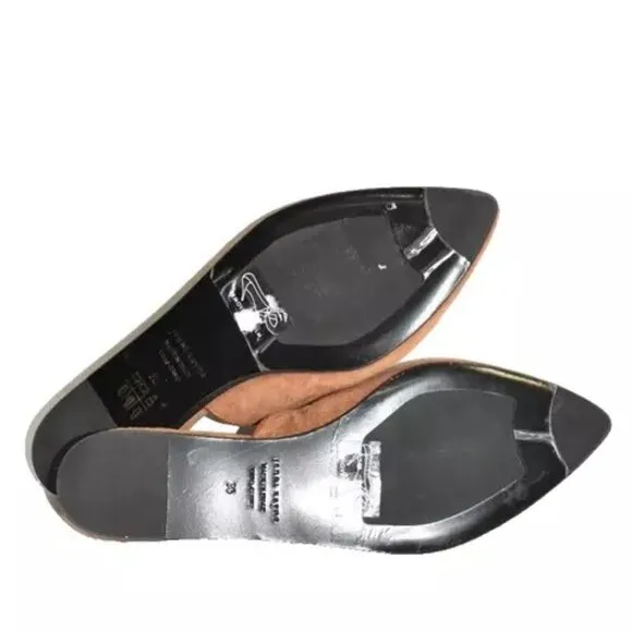 $440 JENNI KAYNE MULE SHOES POINTY SUEDE SADDLE BROWN GORES 36 (DB27)