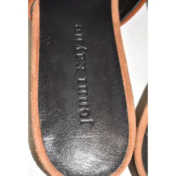 $440 JENNI KAYNE MULE SHOES POINTY SUEDE SADDLE BROWN GORES 36 (DB27)