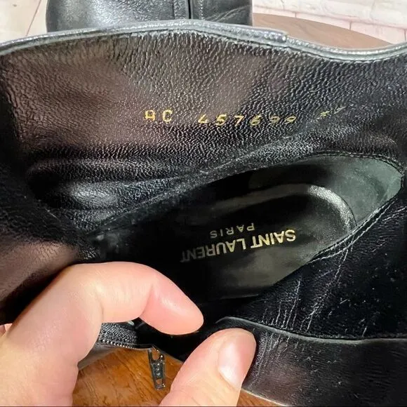 7 (37) YVES SAINT LAURENT PARIS (YSL) buttery soft leather ankle booties…