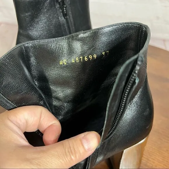 7 (37) YVES SAINT LAURENT PARIS (YSL) buttery soft leather ankle booties…
