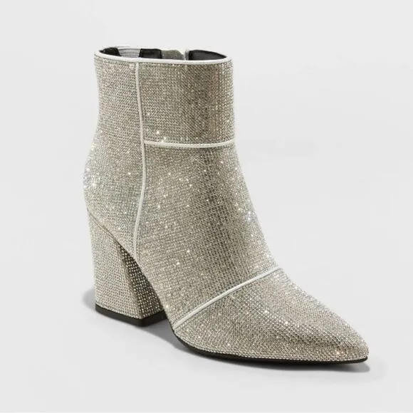 A New Day Cailin ankle boots rhinestone bling Size 10