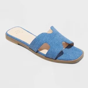 A New Day Nina Slide Sandals Target Blue Denim