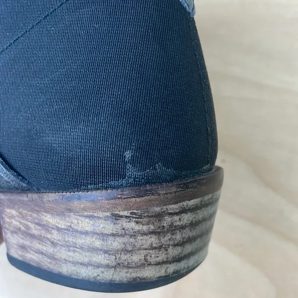 Acid Wash Look Distressed Leather Ankle Boots Made in Spain size 38