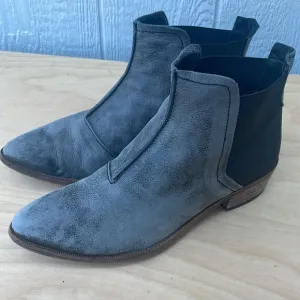 Acid Wash Look Distressed Leather Ankle Boots Made in Spain size 38