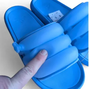 Adidas Adilette Pool Slides Blue Slip On Inflatable Tubing Flip Flops NWT