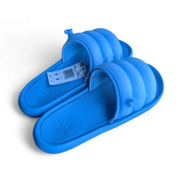 Adidas Adilette Pool Slides Blue Slip On Inflatable Tubing Flip Flops NWT