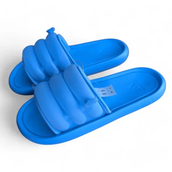 Adidas Adilette Pool Slides Blue Slip On Inflatable Tubing Flip Flops NWT