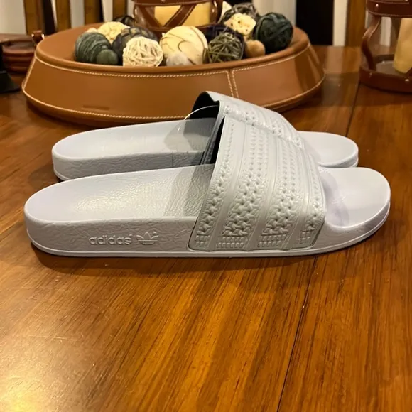 Adidas Adilette slides sandals new easy blue flip flops Italy BA7539 Mens Sz 10