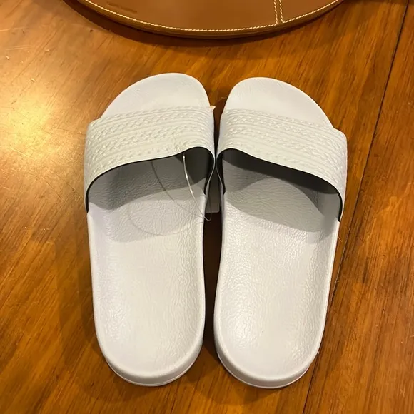 Adidas Adilette slides sandals new easy blue flip flops Italy BA7539 Mens Sz 10