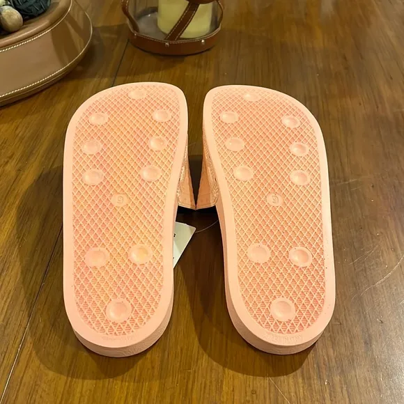 Adidas Adilette slides sandals shoes Hazel Coral flip flops Italy BA7538 Mens 10