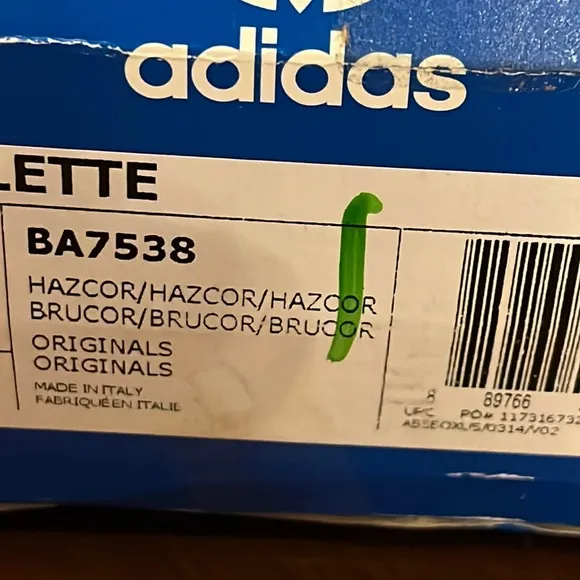Adidas Adilette slides sandals shoes Hazel Coral flip flops Italy BA7538 Mens 10