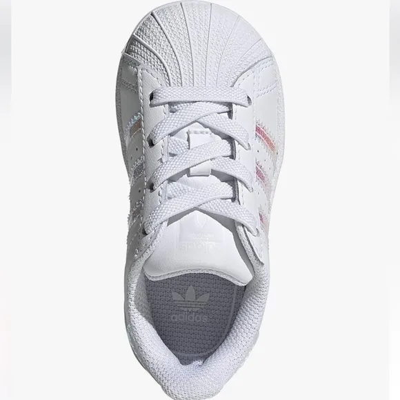 Adidas Originals Superstar White Metallic Kids Baby Superstar Sneaker shoes 5K