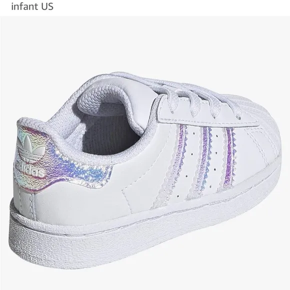 Adidas Originals Superstar White Metallic Kids Baby Superstar Sneaker shoes 5K