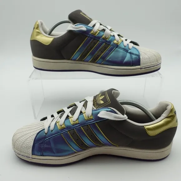 Adidas Retro Shell Toe Men Size 11 Shoes Blue Low Top Sneakers Casual Lace Up