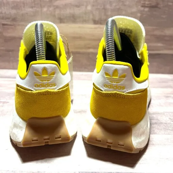Adidas Retropy Yellow Suede Sneakers Size 6 1/2 Boost Sole Mens Athletic Shoes