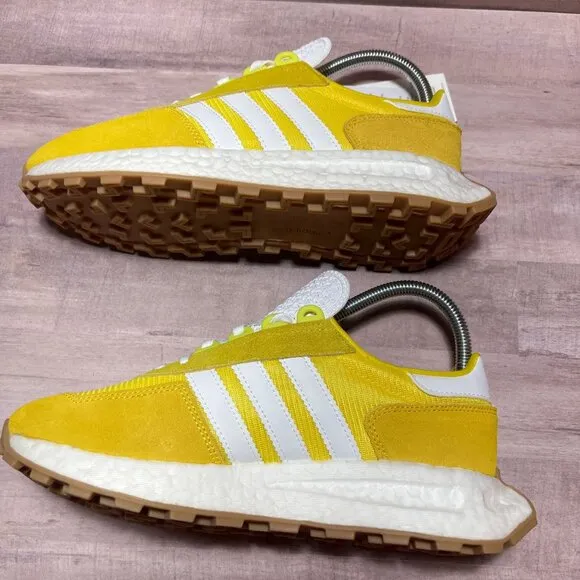 Adidas Retropy Yellow Suede Sneakers Size 6 1/2 Boost Sole Mens Athletic Shoes