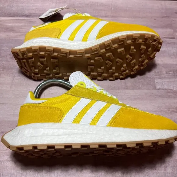 Adidas Retropy Yellow Suede Sneakers Size 6 1/2 Boost Sole Mens Athletic Shoes