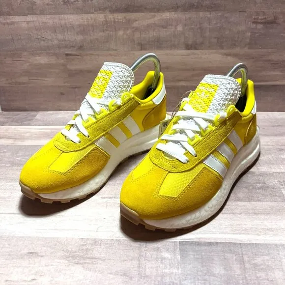 Adidas Retropy Yellow Suede Sneakers Size 6 1/2 Boost Sole Mens Athletic Shoes