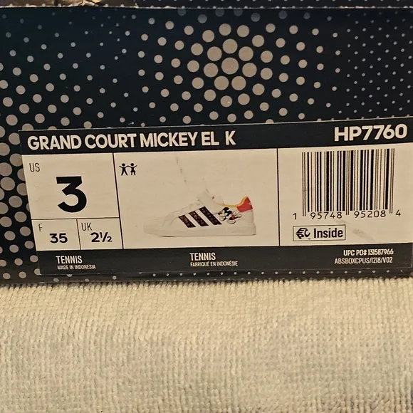 Adidas Sneakers Adidas Grand Court Mickey EL K Disney Mickey Mouse Kid's Size 3