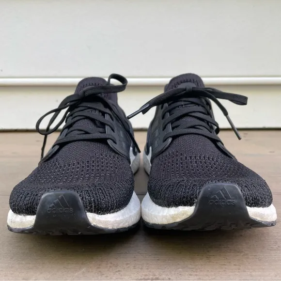 Adidas UltraBoost 2.0 Core Black and White knit running shoes size 6