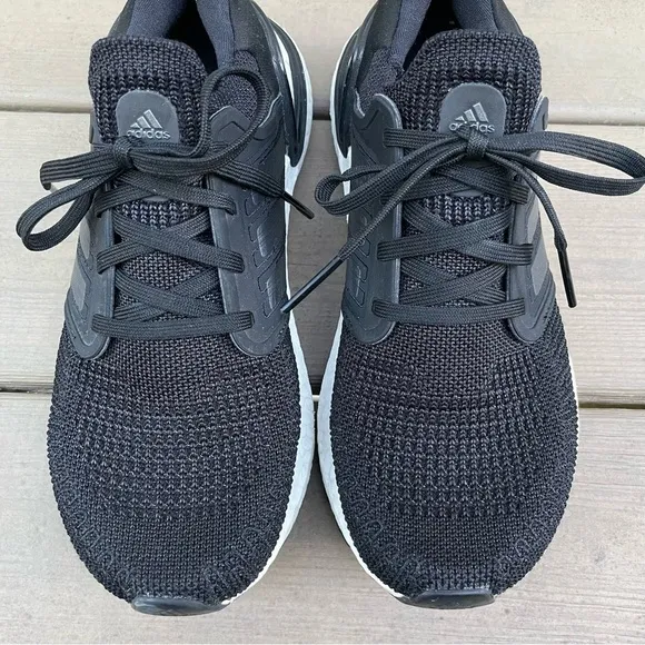 Adidas UltraBoost 2.0 Core Black and White knit running shoes size 6