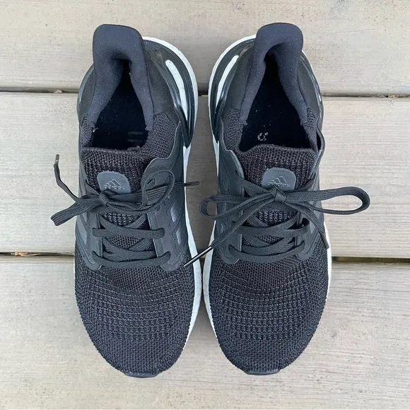 Adidas UltraBoost 2.0 Core Black and White knit running shoes size 6