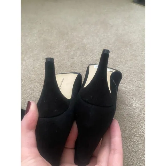 Adrienne Vittadini Theresa Tall Suede Black Heeled Boots Size 6 M EUC