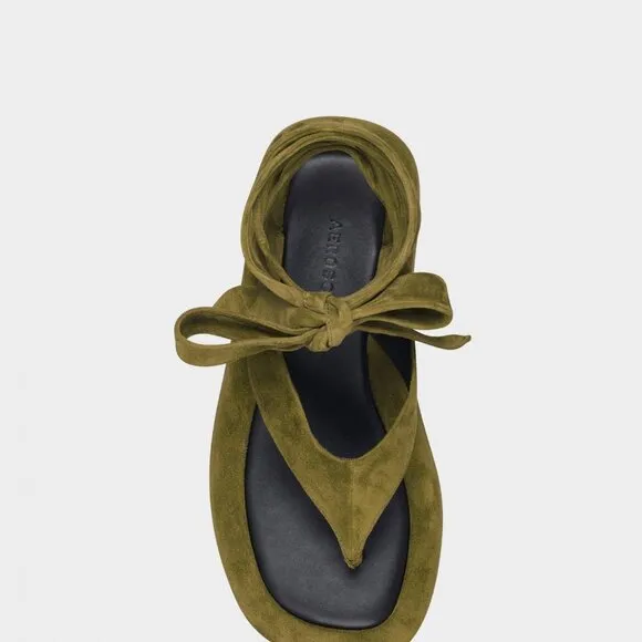 Aerosoles Francesca Olive Suede  Sandals (New) Size 6M