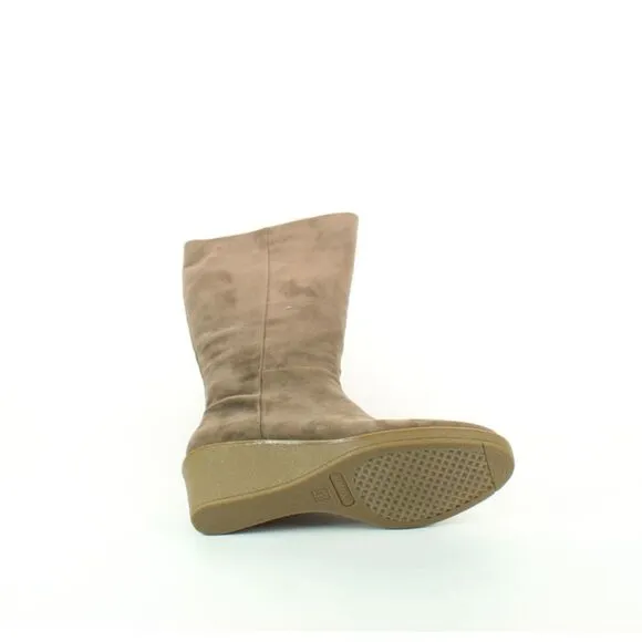 Aerosoles Womens Brenna Taupe Faux Suede Fashion Boots Size 8.5 Medium (B, M)