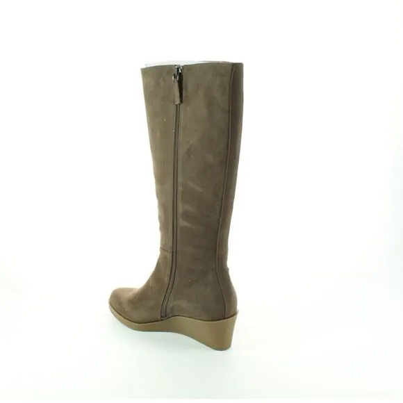 Aerosoles Womens Brenna Taupe Faux Suede Fashion Boots Size 8.5 Medium (B, M)